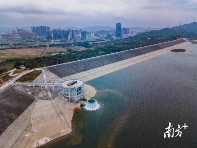 工程输水终点站，深圳公明水库。